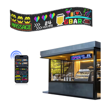 Panneau matriciel LED contrôle APP USB 5V écran LED Flexible défilement motif de texte Animation affichage de panneau LED pour voiture fenêtre magasin
