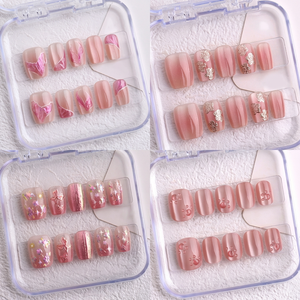 Uñas Postizas de Ojo de Gato con Diseños Variados al por Mayor, con Caja, 10 Piezas, Reutilizables, de Longitud Corta y Media, Colección Surtida - Product Image 1