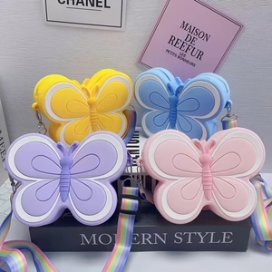 Cute Butterfly Crossbody Bag for Silicone Stress Relief Coin <b>Purse</b> Perforated Design Versatile Mini Bag for Girls - Product Image 2