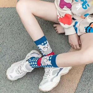 Wholesale Unisex Funny Crew <strong>Socks</strong> Trending Cute Cat Cartoon Design Knitted for Spring Season for Women and Men - Product Image 6