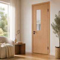 Portes coupe-feu en bois et acier inoxydable avec impression par transfert à grain de bois, style postmoderne chinois, vente directe usine