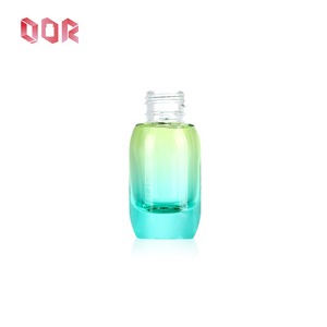 Best sell Green Gradient Color 15ml 30ml 50ml Round Cosmetic Lotion <b>Bottle</b> <b>Dropper</b> Glass <b>bottle</b> - Product Image 5