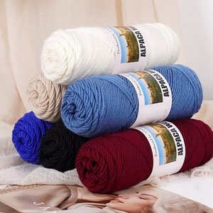 Fil à tricoter en mélange de <span class=keywords><strong>laine</strong></span> d'<span class=keywords><strong>alpaga</strong></span> chaud 10S/4 brins 100g/rouleau pour les passionnés de crochet, pelote de <span class=keywords><strong>laine</strong></span> pour bébé, écharpe, chaussons, tricot à la main, antistatique - Product Image 1