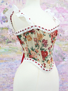 Women's Medieval Vintage Bustier Overbust Corset <b>Tops</b> Lace Boned Bodice Breathable Waist Trainer Tummy Control Crops <b>Vest</b> - Product Image 4