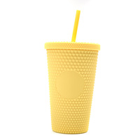Ensemble de tasses à café en plastique de style américain 3 pièces portables avec tasse Durian avec paille et couvercle pour une utilisation en extérieur pour la rentrée scolaire