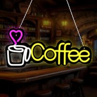 Lampe LED néon en forme de tasse à café, à intensité variable, alimentée par USB, lumière d'ambiance, décoration de vitrine, indicateur lumineux de rue, lumière de paysage 5v