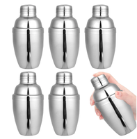 Botol Kocok Koktail Mini Portabel dari Stainless Steel, Cangkir Pencampur untuk Perjalanan dan Penggunaan di Luar Ruangan