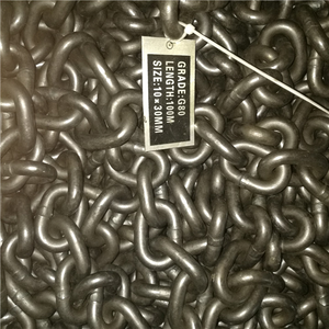 中国メーカーG80リンクチェーン炭素鋼ブラック/プレーン表面亜鉛メッキ溶接構造ドラッグチェーン機能 - Product Image 1