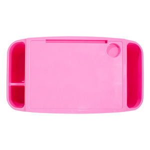 Xách tay giường bằng văn bản ăn uống trò chơi lớp học màu xanh lá cây trẻ em <span class=keywords><strong>Lap</strong></span> nhựa ăn sáng máy tính xách tay Khay bảng bàn với túi bên - Product Image 2