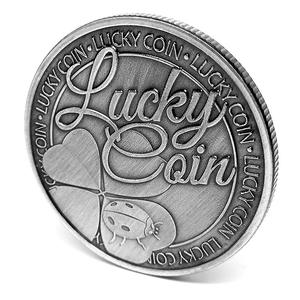 Pièces souvenirs en métal personnalisées Trèfle porte-bonheur pièces commémoratives Coccinelle Pièces mignonnes Médailles en argent antiques personnalisées en gros - Product Image 6