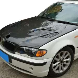 Xe cơ thể Kit Bonnet sợi carbon động cơ mui xe tấm cho BMW 3 Series E46 động cơ mui xe