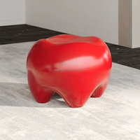 Tabouret en FRP blanc en forme de dent, design créatif, chaise d'appoint de loisirs de forme spéciale pour centres commerciaux et hôtels