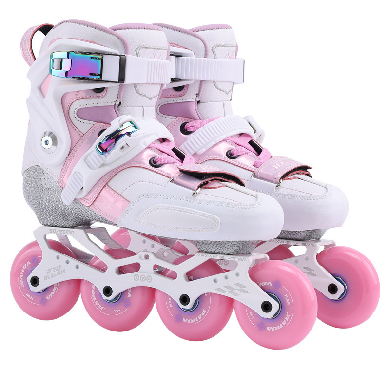 R9 white and pink carbon-fiber shoes