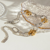 Bracelets ronds en acier inoxydable chic MECYLIFE, or 18 carats, deux tons, haut de gamme, faits à la main pour femmes