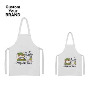 Tablier personnalisable DIY pour adulte et enfant, tablier vierge pour sublimation, tablier en lin pour restaurant, cuisine, artisanat - Product Image 1