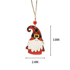 2 Piezas de Adornos Navideños de <span class=keywords><strong>Gnomo</strong></span> de Dibujos Animados, Diseño Moderno, 2.4x3.8 Pulgadas, Tablero Compuesto Ecológico y Duradero, Decoraciones Colgantes de Fábrica - Product Image 2