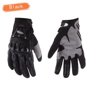 Guantes de Ciclismo y Motociclismo de Cuero Puro con Fibra de Carbono Moteada, Guantes de Protección Todoterreno de Verano con Función de Pantalla Táctil - Product Image 6
