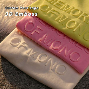 Camiseta de Algodón de Alta Calidad de 180 g/m² con Estampado en Relieve 3D, Cuello Redondo, Talla Grande, Personalizada con Logotipo en Relieve - Product Image 1