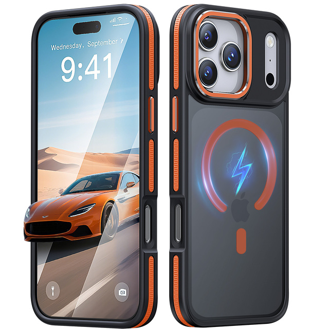 Premium Magnetic Shockproof Phone Case for iPhone 17 Pro Max Slim Anti-Fingerprint Cover for iPhone 16 15 14 13 with Samsung