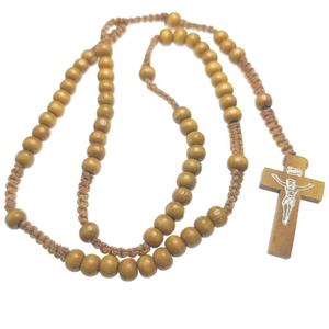 Collar con Colgante Cristiano en Forma de Cruz de Madera de Arce Tejida con Cordón de Cuatro Colores, Hecho a Mano, Ideal para Fiestas, ¡Gran Venta! - Product Image 3