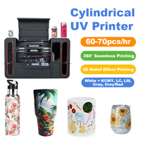Impresora de tubo de vidrio Impresión rotativa en botella de vino Vaso de aluminio Taza Impresora de cilindro Uv