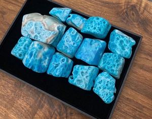 100% Natural Dominican Larimar Polished <b>Stones</b> - High Grade Volcanic Blue Pectolite Gemstones (100g - 400g per piece) - Product Image 5