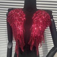 Accessoires de broderie perlée robustes en forme d'ailes d'ange