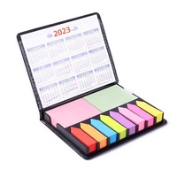 Bloc-notes personnalisé promotionnel, autocollants en papier, index rectangulaires, ensemble de notes adhésives de bureau, boîte en cuir, bloc-notes avec logo personnalisé
