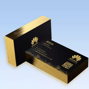 Biglietti da Visita Premium da 700g con Bordo Dorato, Biglietti da Visita Neri di Alta Qualità Personalizzati con Goffratura e Bordo Dorato Laser - Product Image 1