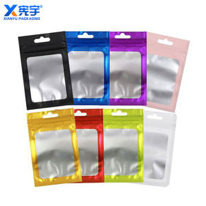 Tas paket pelangi holografik merah muda kustom ritsleting perhiasan tas Mylar plastik tahan air dapat ditutup kembali - Product Image 4