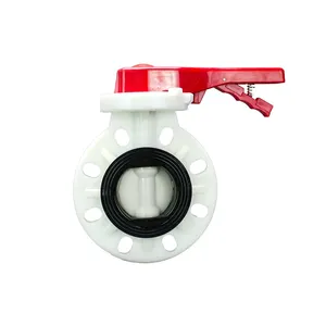 Industrial pipeline flow control butterfly valve PVC PP PVDF Plastic water treatment butterfly valve