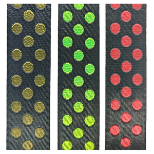 Fabrication en gros de ruban tissé en polyester recyclé imprimé à pois de 25 mm pour bandoulière de sac - Product Image 5