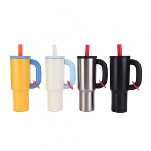 Mango de vaso de acero inoxidable de 40Oz, tapa sin BPA, cubierta de paja, 304, Material americano para bebidas frías y calientes, viaje, novedad - Product Image 1