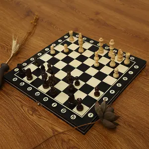 Échiquier en bois personnalisé, jeu d'échecs magnétiques pliables, vente en gros