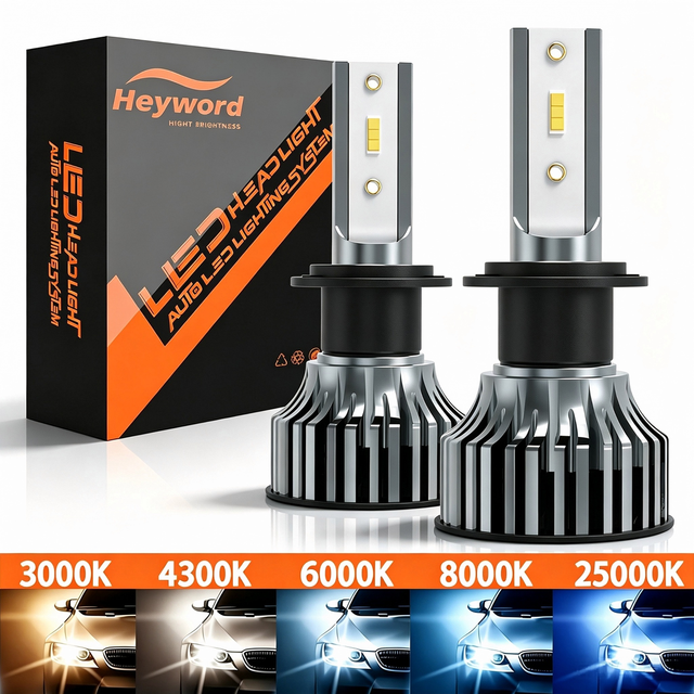 Car LED Headlight 12V 1860 CSP Chip 3000K/4300K/6000K/8000K H1/H7 20000LM 85W