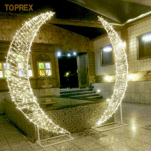 Para Toprex gran oferta impermeable LED Luna estrella motivo luces 2D 3D grandes decoraciones para Eid Mubarak Ramadan IP65 Metal al aire libre Ramad - Product Image 4