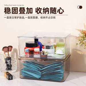 Clear Plastic Cosmetic Storage <b>Box</b> With Lid 1-3L For <b>Makeup</b> Organizers Simple Style Desktop Organizer - Product Image 5