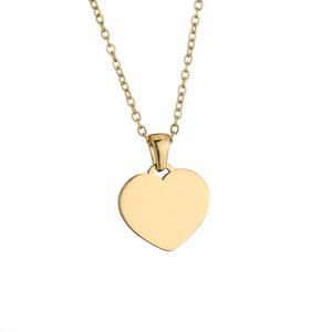Collier pendentif en or personnalisé anti-ternissement avec chaîne, en acier inoxydable fin plaqué or 18 carats, collier cœur vierge tendance pour femme - Product Image 5