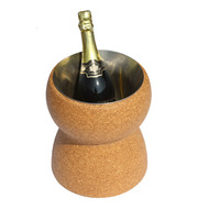 Offre Spéciale XL Champagne Liège Seau À Glace En Acier Liège Écologique Étanche Refroidisseur De Vin Amoureux Fêtes Liège Caves Pinces