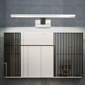 Applique murale LED chromée moderne 15W 4100K blanc neutre, abat-jour rectangulaire, montage en surface pour éclairage de miroir de salle de bain - Product Image 3