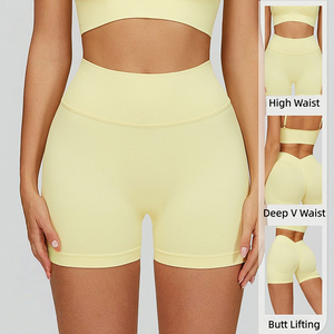 Shorts de Yoga Profesionales para Mujer, Cintura Alta |   Fabricante de Pantalones Cortos Deportivos con Logotipo Personalizado OEM, Proveedor de Pantalones Cortos al por Mayor DDK7790 - Product Image 2