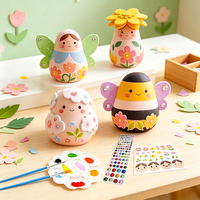 Kit de Bricolage Peinture Figurines Animaux en Plâtre – Abeilles et Lapins Mignons avec Pinceaux, Palette, Pierres Précieuses et Autocollants pour Enfants