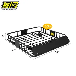 43 pulgadas 4x4 extensión de acero de hierro todoterreno SUV techo superior del coche bolsa de equipaje universal soporte de estante de carga cesta de transporte