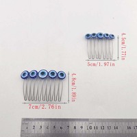 Pince à cheveux en acier inoxydable motif œil porte-bonheur, peigne à cheveux bleu, épingle à cheveux pour filles, accessoire pour tresses, coiffures quotidiennes, de fête ou décontractées