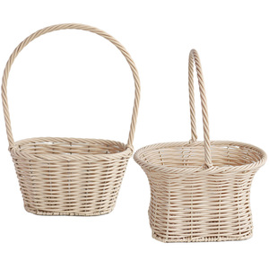 <strong>Rattan</strong> Handheld Flower <strong>Basket</strong> Multi Size Woven Gift <strong>Basket</strong> for Wedding Floral Arrangement Picnic <strong>Storage</strong> - Product Image 2