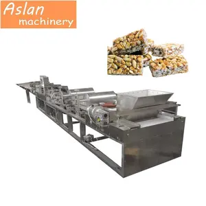 crunchy rice candy bar making machine/peanut cereal bar forming machine/peanut candy bar cutting machine line