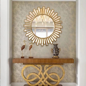 Antique <strong>Big</strong> Gold Living <strong>Room</strong> Round Luxury Sunburst <strong>Mirror</strong> Home Decor Wall <strong>Mirrors</strong> - Product Image 1