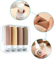 Nouvel ensemble de bouteilles de voyage en silicone 4 en 1 de qualité alimentaire, rechargeables, portables et compressibles pour gel douche, shampoing et articles de toilette