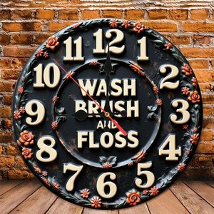 Round Wooden Wall <b>Clock</b> Vintage Nordic <b>Silent</b> Home Interior Living Room Bedroom Wall <b>Clock</b> 25x25CM - Product Image 4