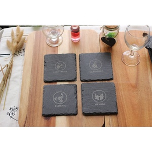 Wholesale Promotional Gift Eco-friendly Tea Coffee Cup <strong>Table</strong> Mat Engrave Laser logo Slate Stone <strong>coaster</strong> - Product Image 3